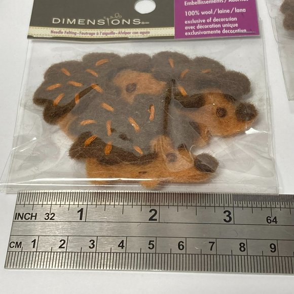 Hedgehog Felt Embellishments 100% Wool Needle Felting Crafts - Picture 12 of 13
